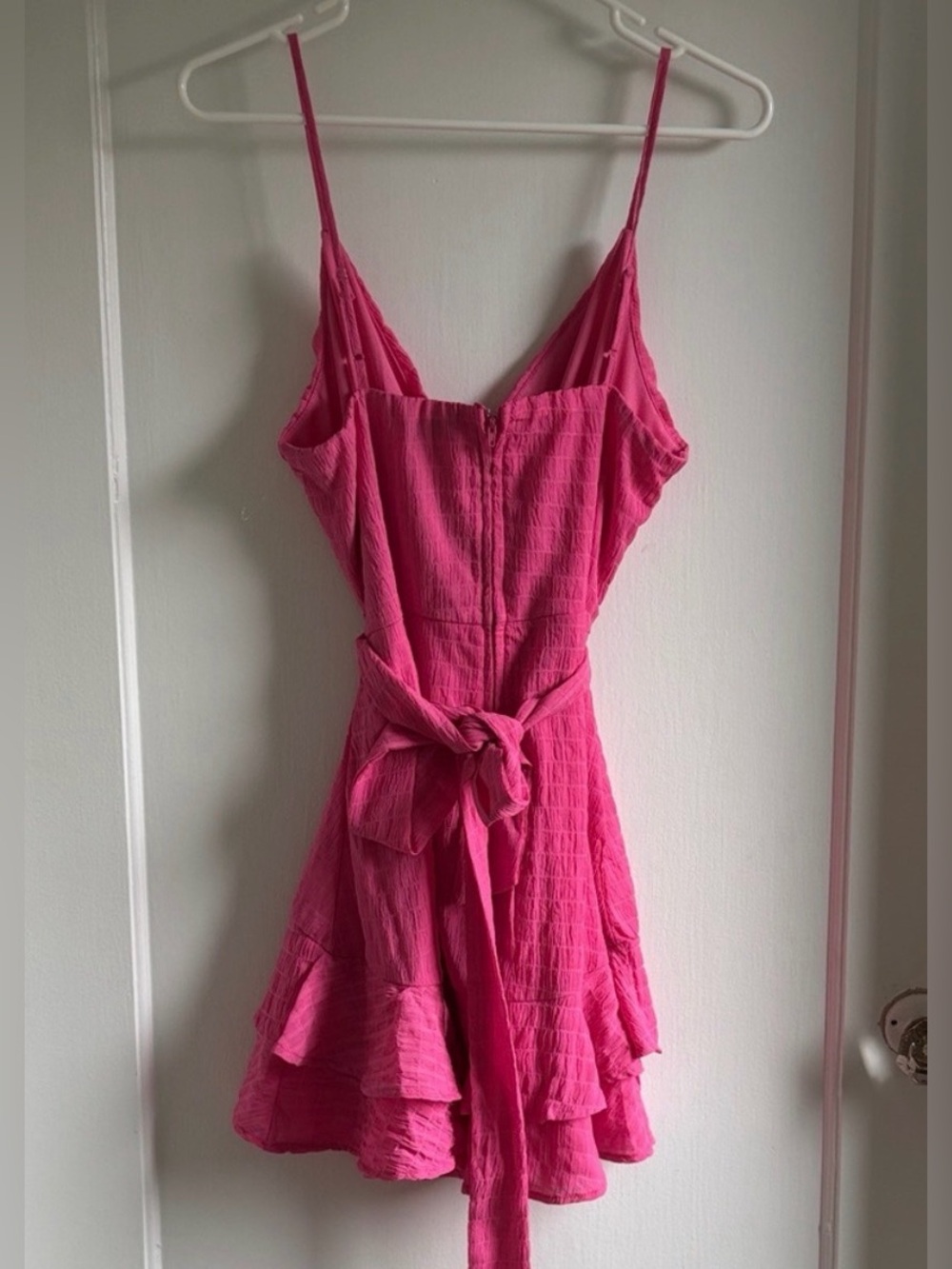 💃🏻Hot Pink Ruffle Wrap Mini Dress💃🏻 - Picture 2 of 5
